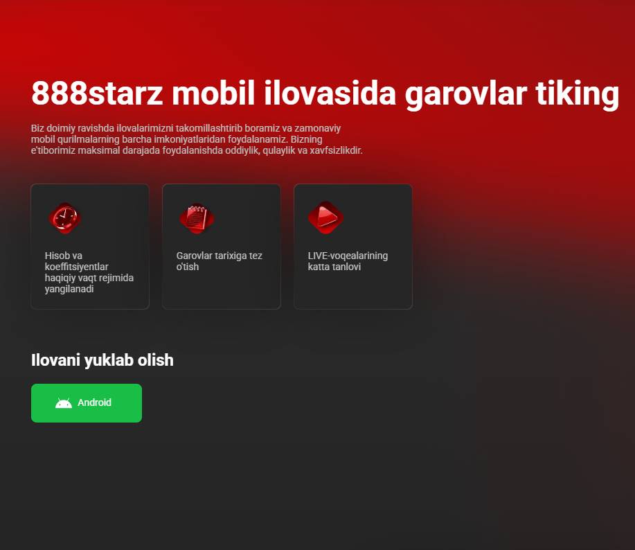 Android uchun ilovasini yuklab olish